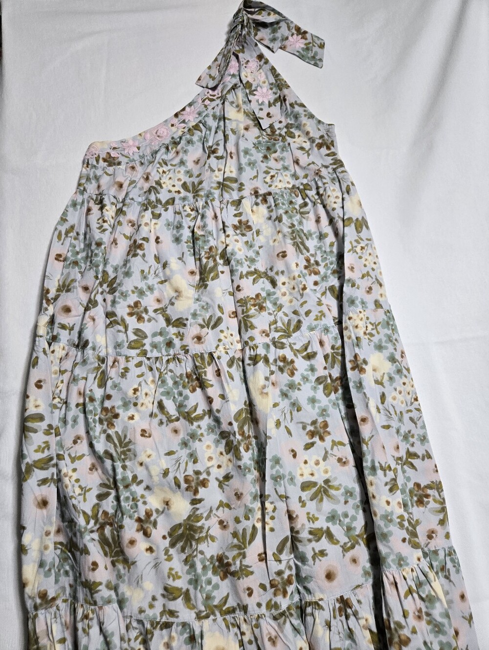 MI GOLONDRINA Mexico Women's Floral One Shoulder Maxi Dress sz M
